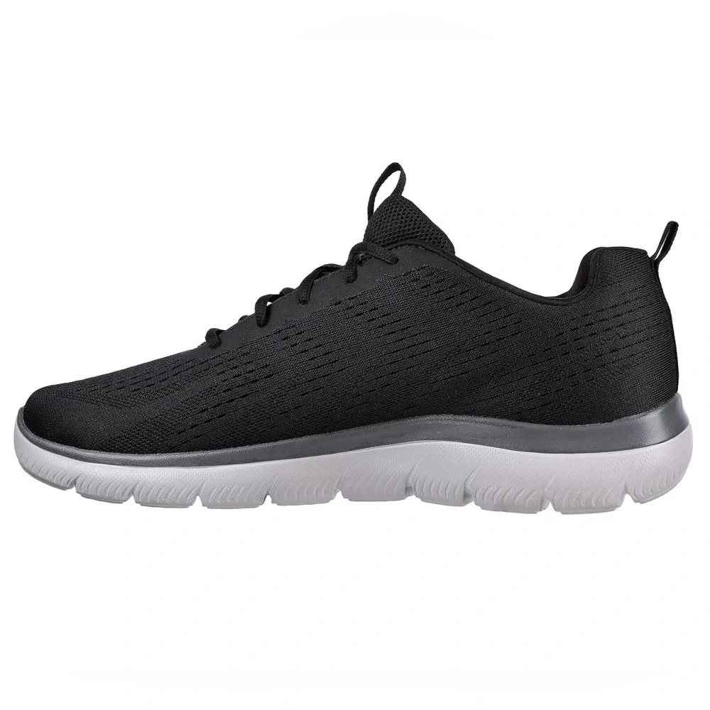 Skechers black charcoal gray mesh summits torre lace up sneakers - Picture 2 of 8